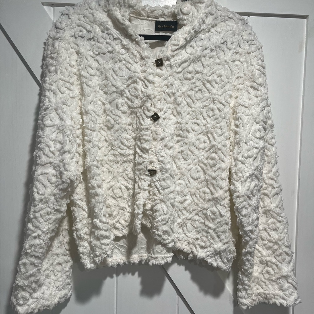 VINTAGE Ann Maurice chenille button up